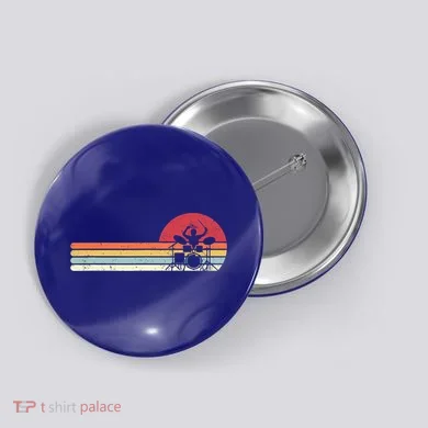 Drummer Gift Retro Style Drum Player Funny Gift Button