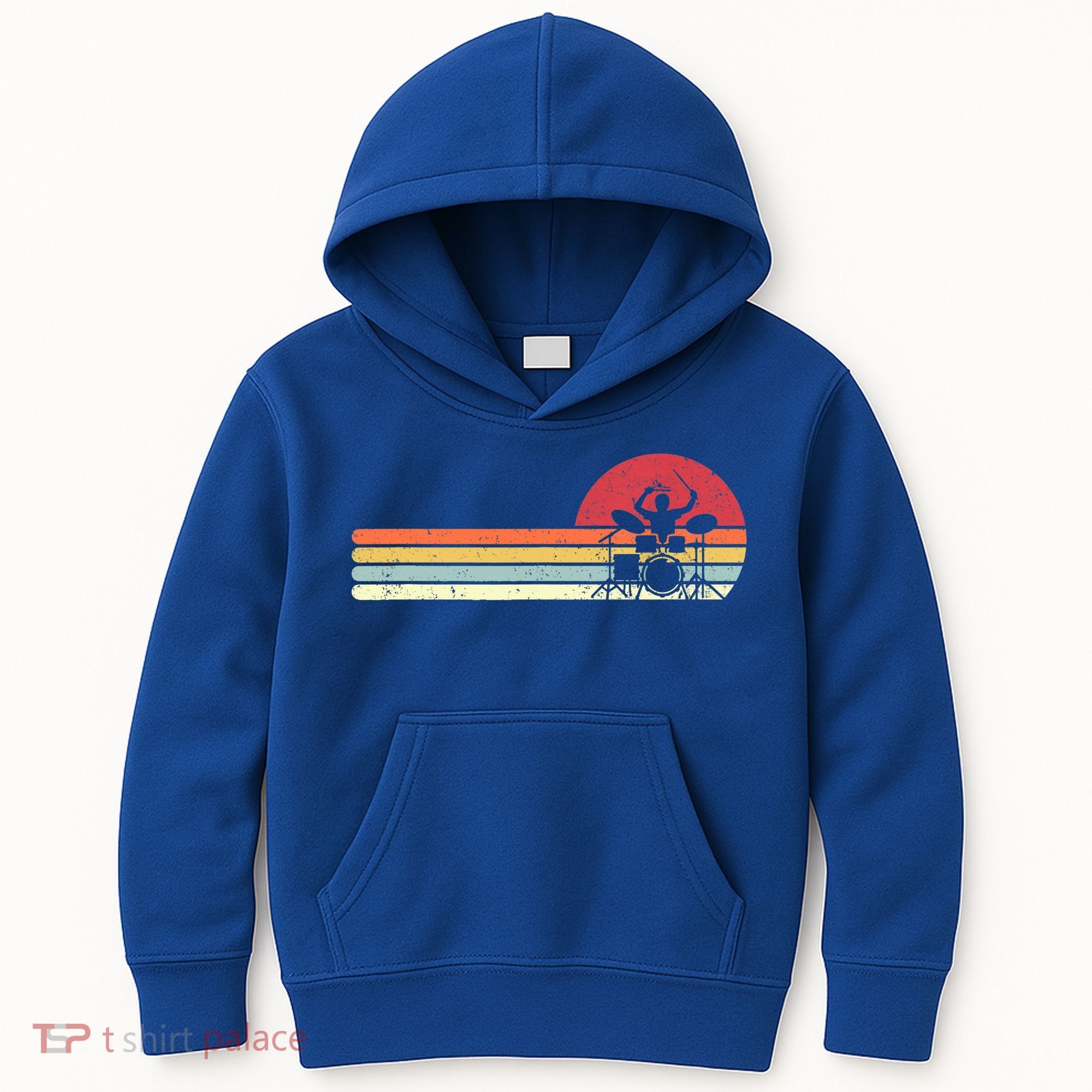 Drummer Gift Retro Style Drum Player Funny Gift Kids Hoodie