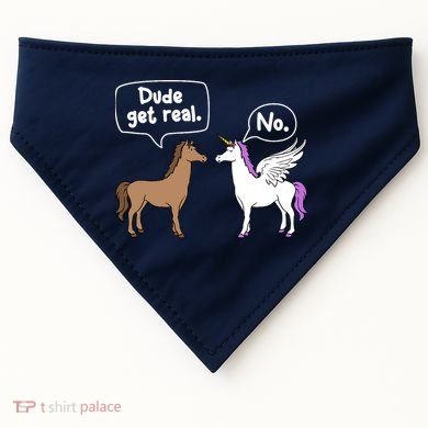 Dude Get Real Mythical Animal Rainbow Unicorn Magical USA-Made Doggie Bandana