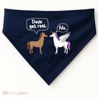 Dude Get Real Mythical Animal Rainbow Unicorn Magical USA-Made Doggie Bandana thumb 0