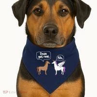 Dude Get Real Mythical Animal Rainbow Unicorn Magical USA-Made Doggie Bandana thumb 1