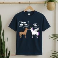 Dude Get Real Mythical Animal Rainbow Unicorn Magical T-Shirt thumb 2