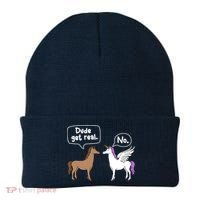 Dude Get Real Mythical Animal Rainbow Unicorn Magical Beanie thumb 0