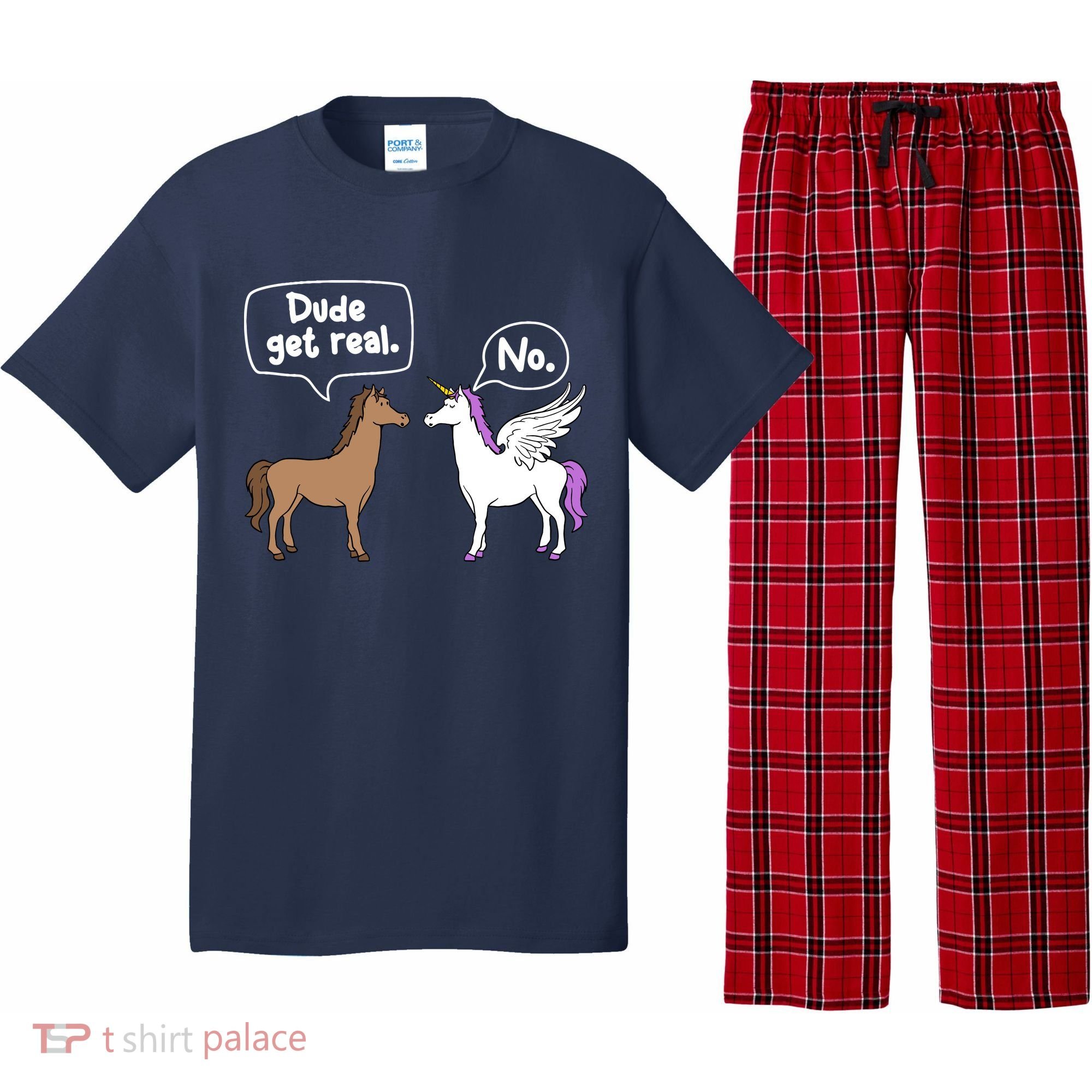 Dude Get Real Mythical Animal Rainbow Unicorn Magical Pajama Set