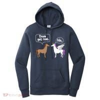 Dude Get Real Mythical Animal Rainbow Unicorn Magical Women's Hoodie thumb 0