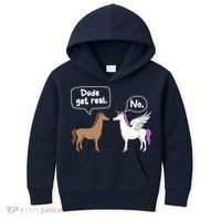 Dude Get Real Mythical Animal Rainbow Unicorn Magical Kids Hoodie thumb 0