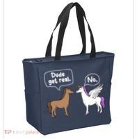 Dude Get Real Mythical Animal Rainbow Unicorn Magical Tote Bag thumb 2