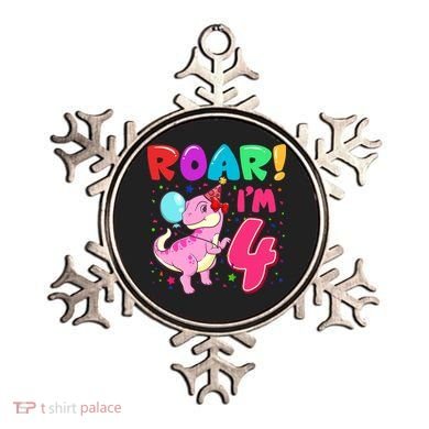 Dinosaur Girl Roar Im 4 Year Old 4th Birthday Party Ornament