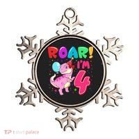 Dinosaur Girl Roar Im 4 Year Old 4th Birthday Party Ornament thumb 0
