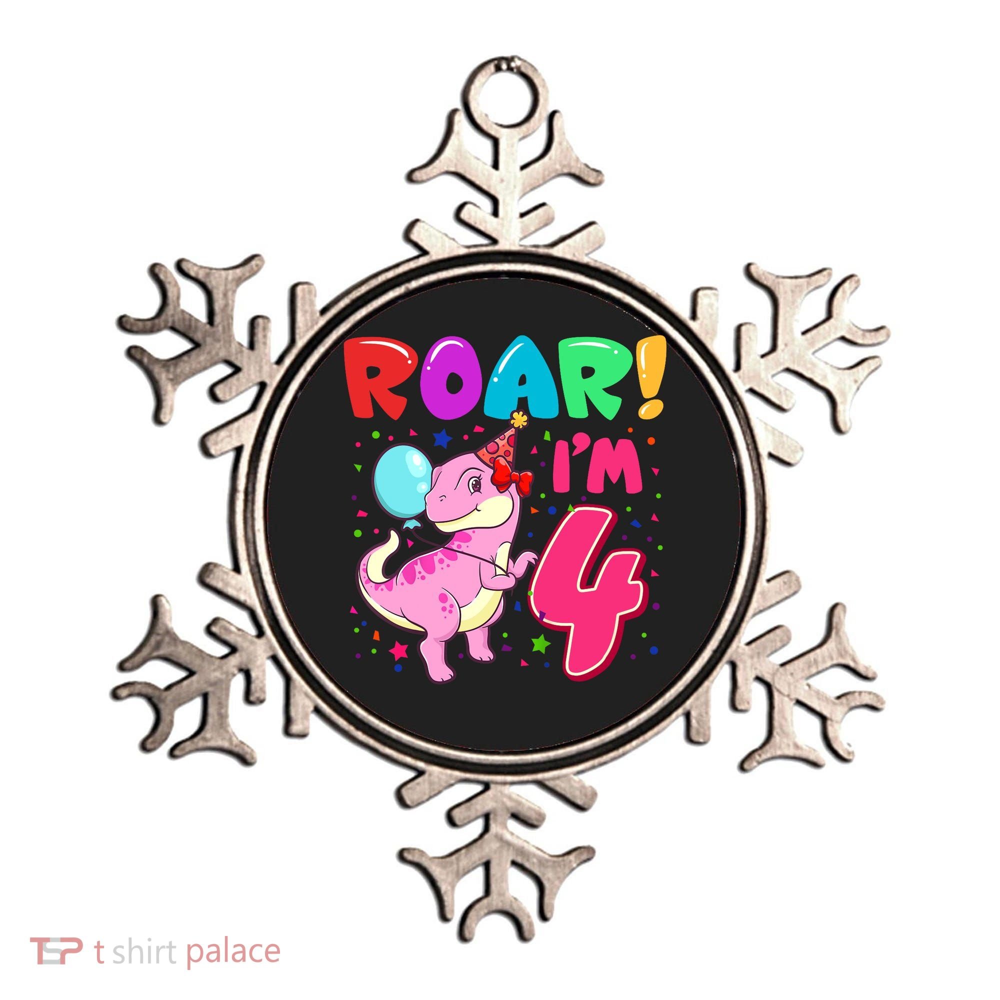 Dinosaur Girl Roar Im 4 Year Old 4th Birthday Party Ornament