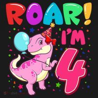 Dinosaur Girl Roar Im 4 Year Old 4th Birthday Party Ornament thumb 1