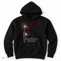 Dandelion Go Red Ribbon Heart Disease Awareness Month Hoodie thumb 0