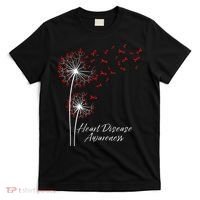Dandelion Go Red Ribbon Heart Disease Awareness Month T-Shirt thumb 0