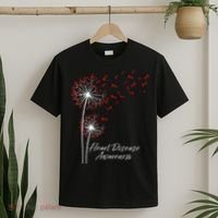 Dandelion Go Red Ribbon Heart Disease Awareness Month T-Shirt thumb 2