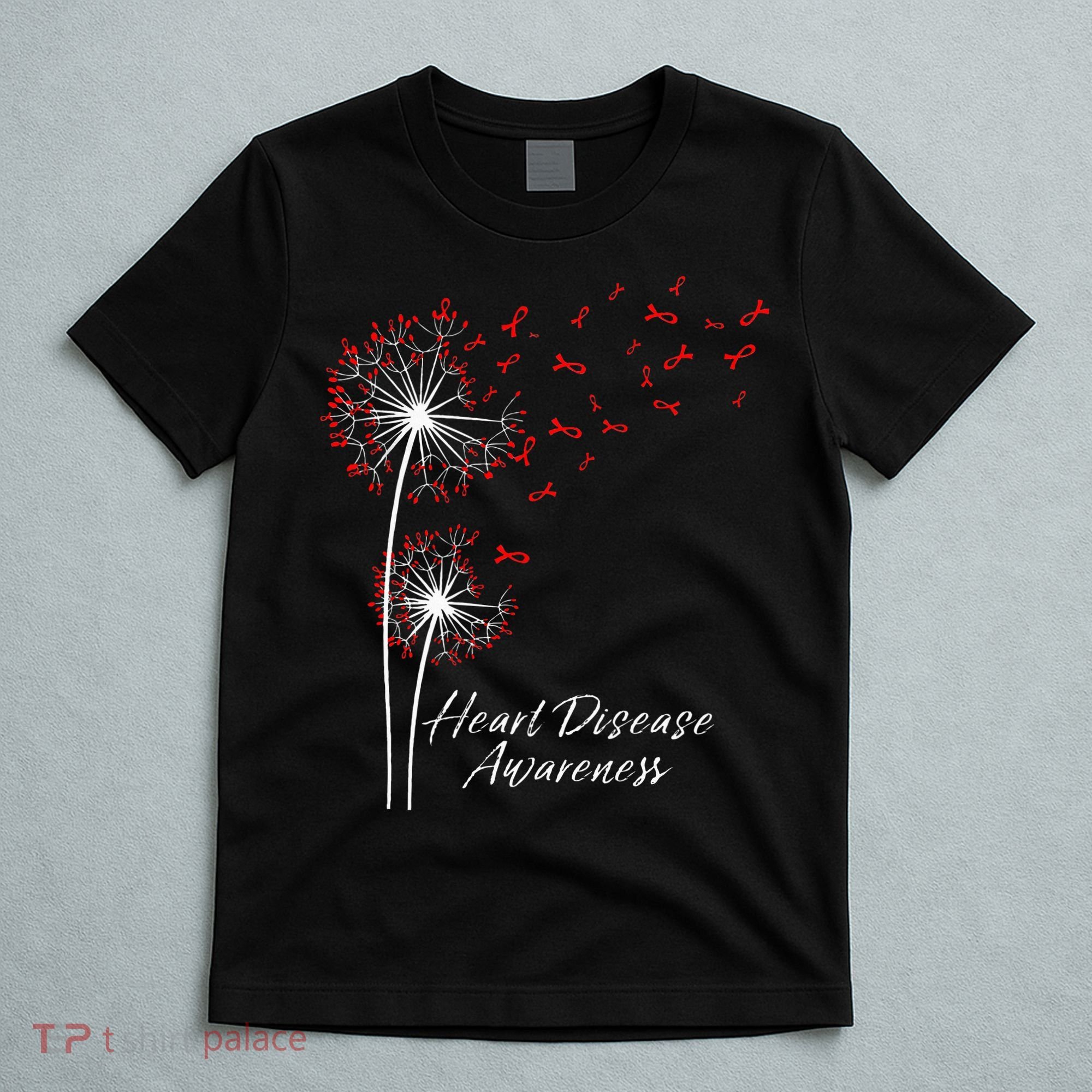 Dandelion Go Red Ribbon Heart Disease Awareness Month T-Shirt