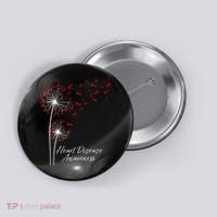 Dandelion Go Red Ribbon Heart Disease Awareness Month Button thumb 0