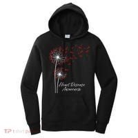 Dandelion Go Red Ribbon Heart Disease Awareness Month Women's Hoodie thumb 0