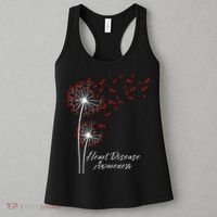 Dandelion Go Red Ribbon Heart Disease Awareness Month Women's Tank Top thumb 3