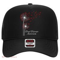 Dandelion Go Red Ribbon Heart Disease Awareness Month Hat thumb 0