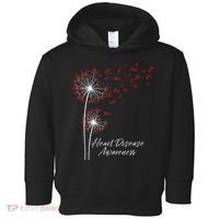 Dandelion Go Red Ribbon Heart Disease Awareness Month Toddler Hoodie thumb 0