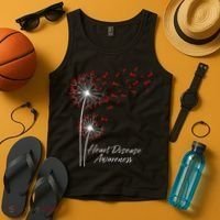 Dandelion Go Red Ribbon Heart Disease Awareness Month Tank Top thumb 4
