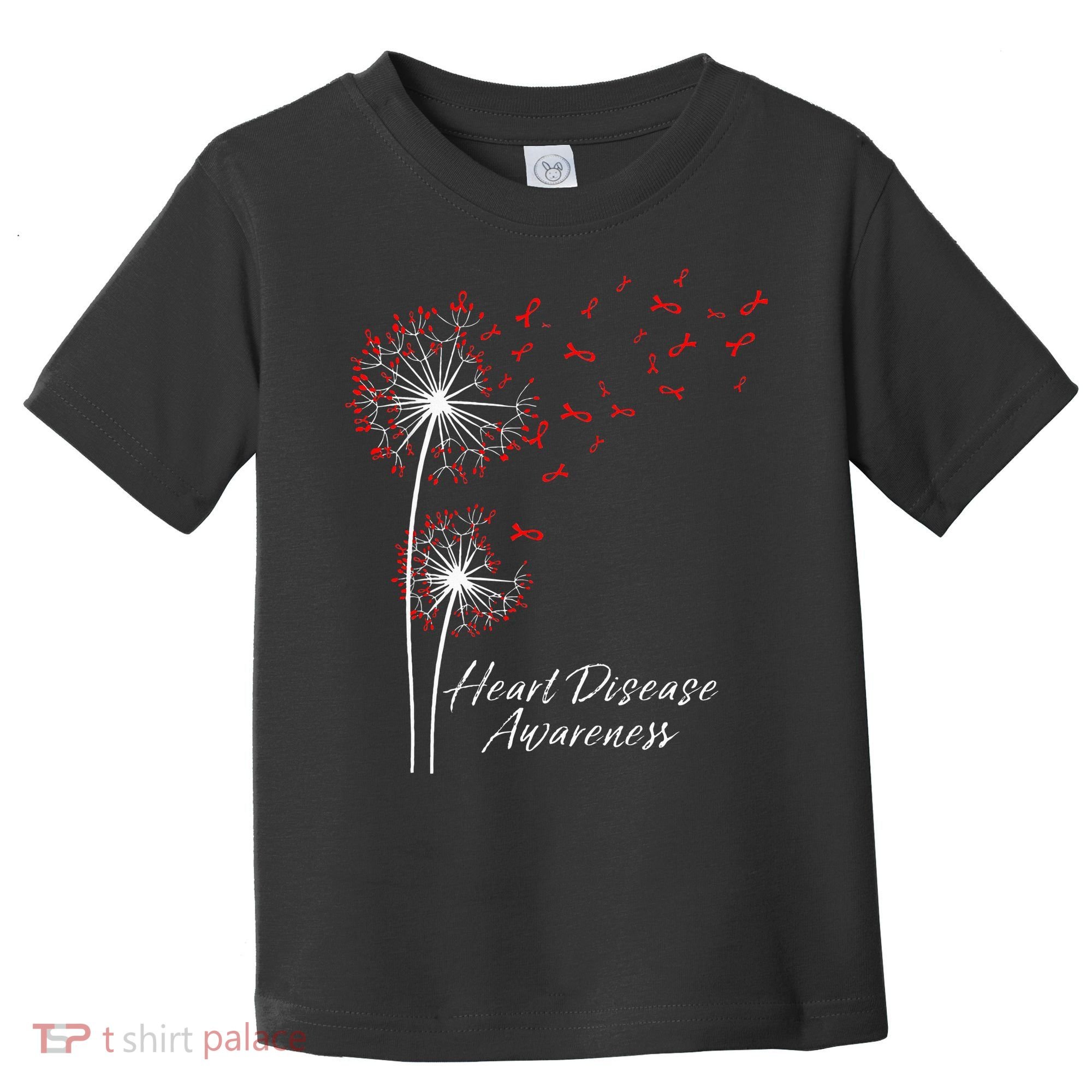 Dandelion Go Red Ribbon Heart Disease Awareness Month Toddler T-Shirt