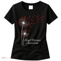 Dandelion Go Red Ribbon Heart Disease Awareness Month Women's T-Shirt thumb 0