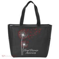 Dandelion Go Red Ribbon Heart Disease Awareness Month Tote Bag thumb 0