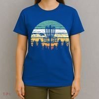 Disc Golf Retro Shirt, Sunset Vintage Frisbee Golf T-Shirt thumb 4