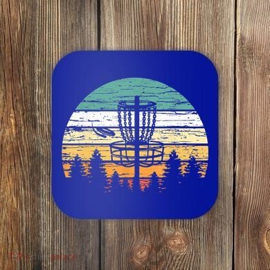 Disc Golf Retro Shirt, Sunset Vintage Frisbee Golf Coaster