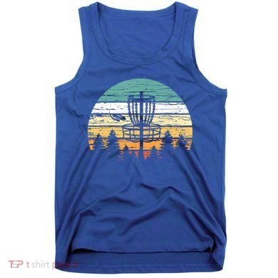 Disc Golf Retro Shirt, Sunset Vintage Frisbee Golf Tank Top