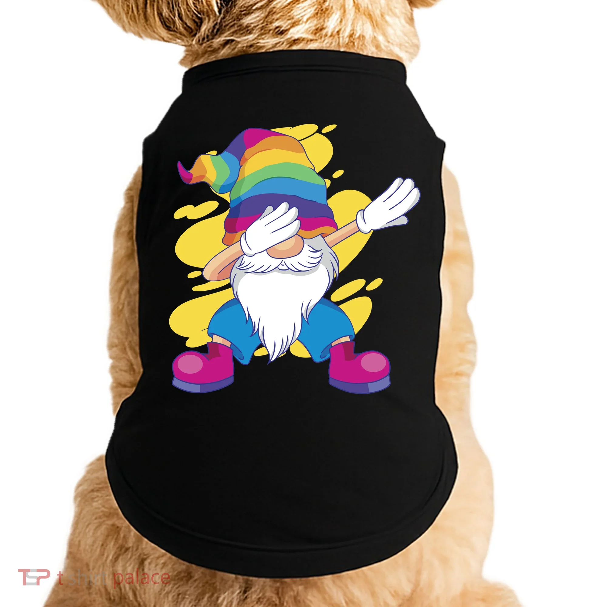 Dabbing Gnome Rainbow Doggie Tank