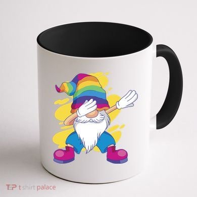 Dabbing Gnome Rainbow Coffee Mug back