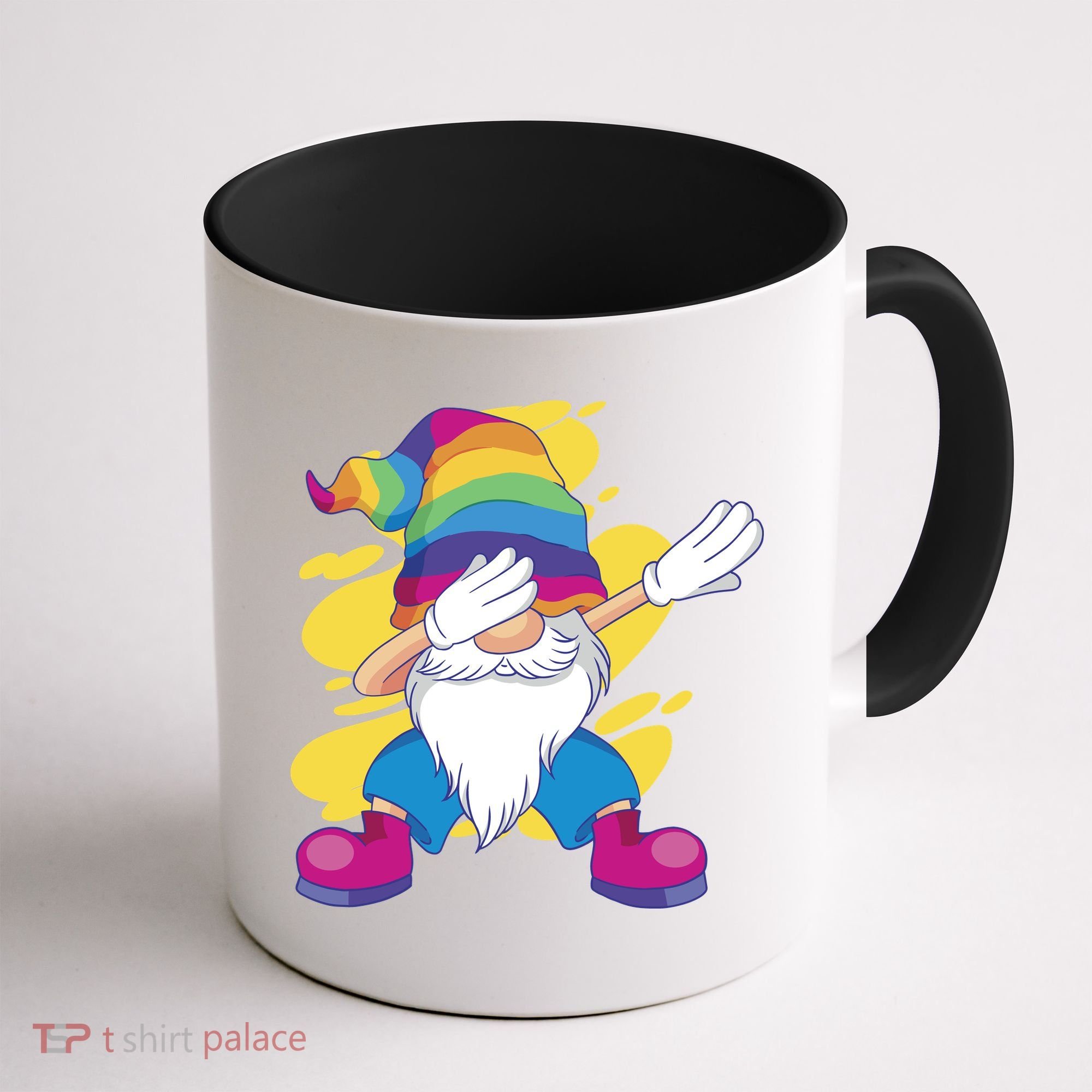 Dabbing Gnome Rainbow Coffee Mug