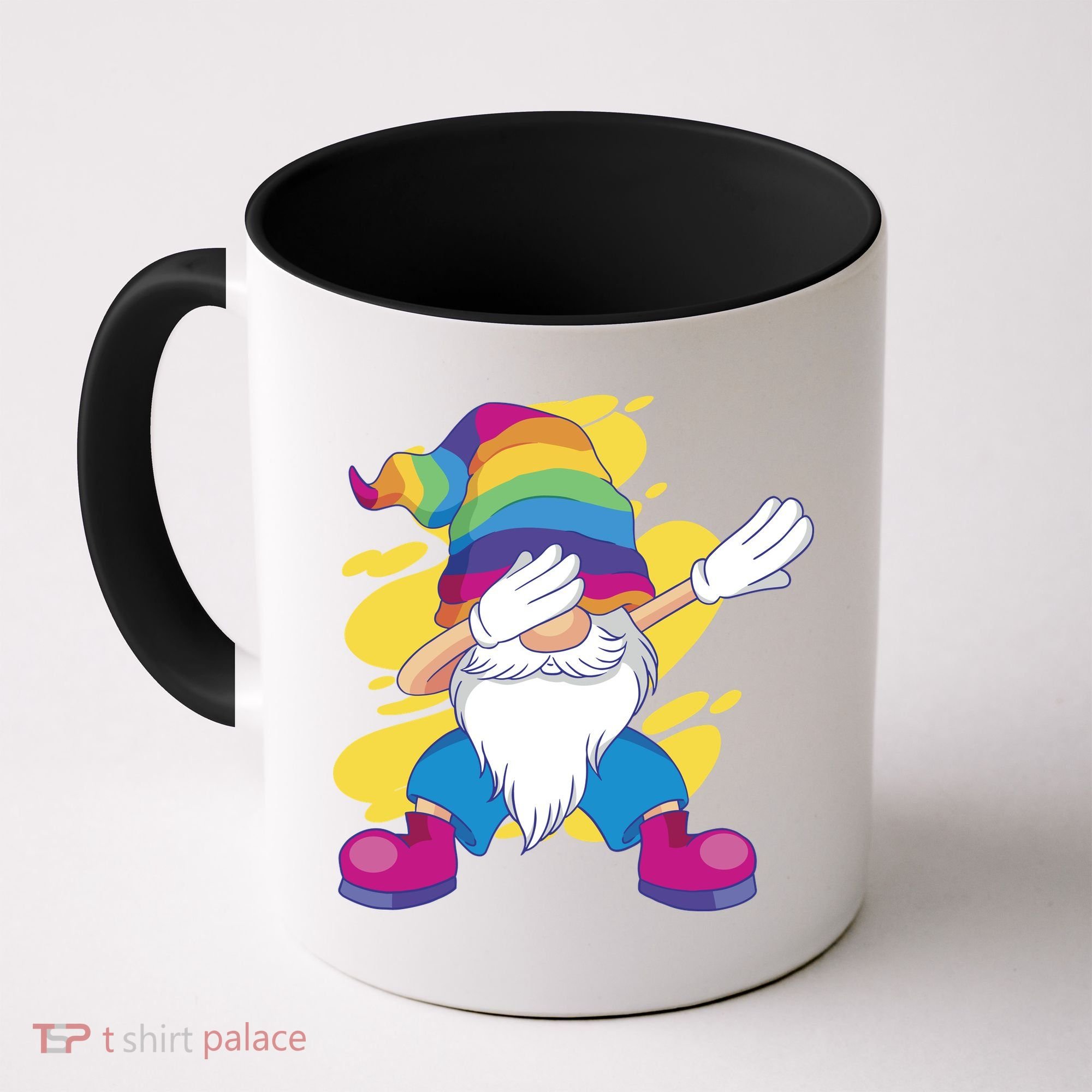 Dabbing Gnome Rainbow Coffee Mug
