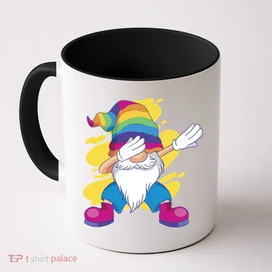 Dabbing Gnome Rainbow Coffee Mug