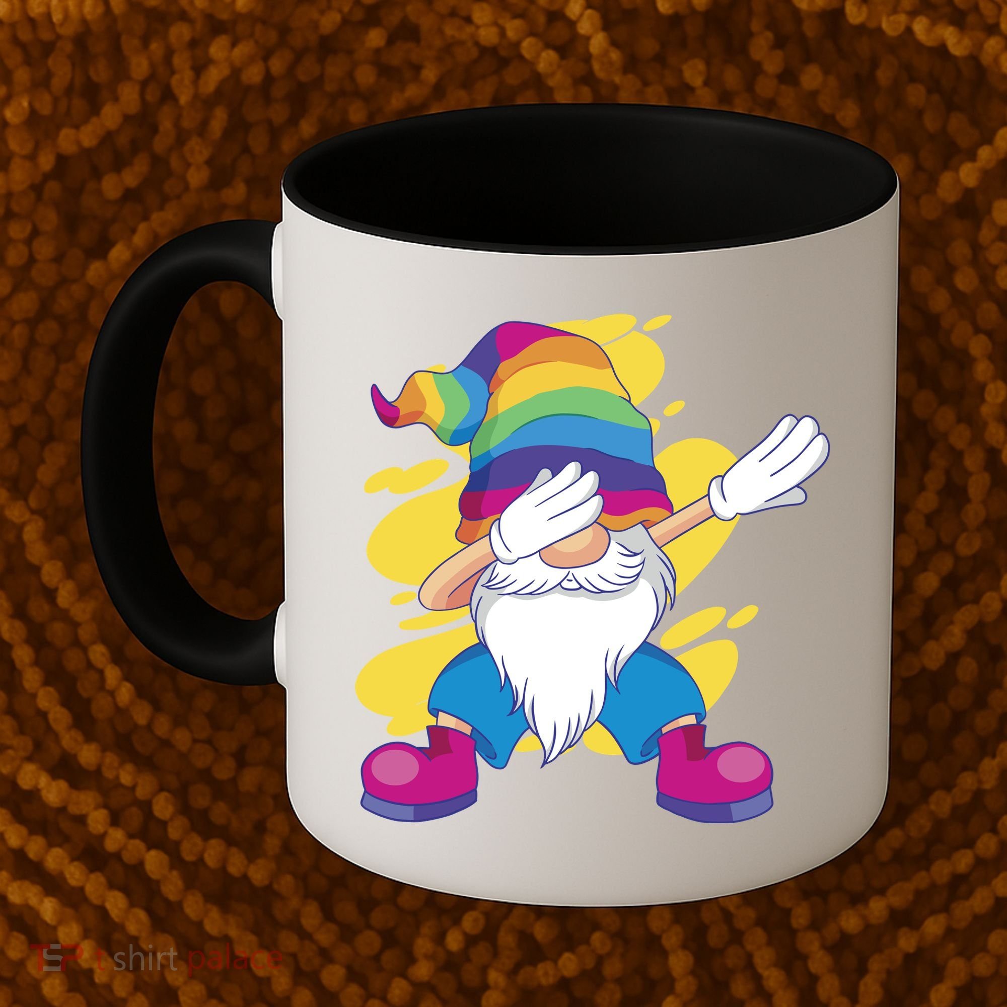 Dabbing Gnome Rainbow Coffee Mug