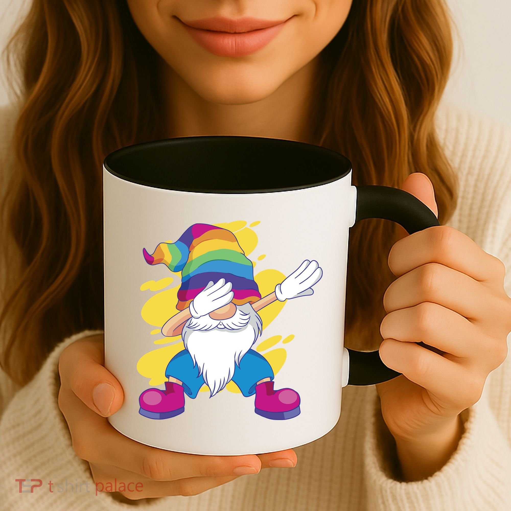 Dabbing Gnome Rainbow Coffee Mug