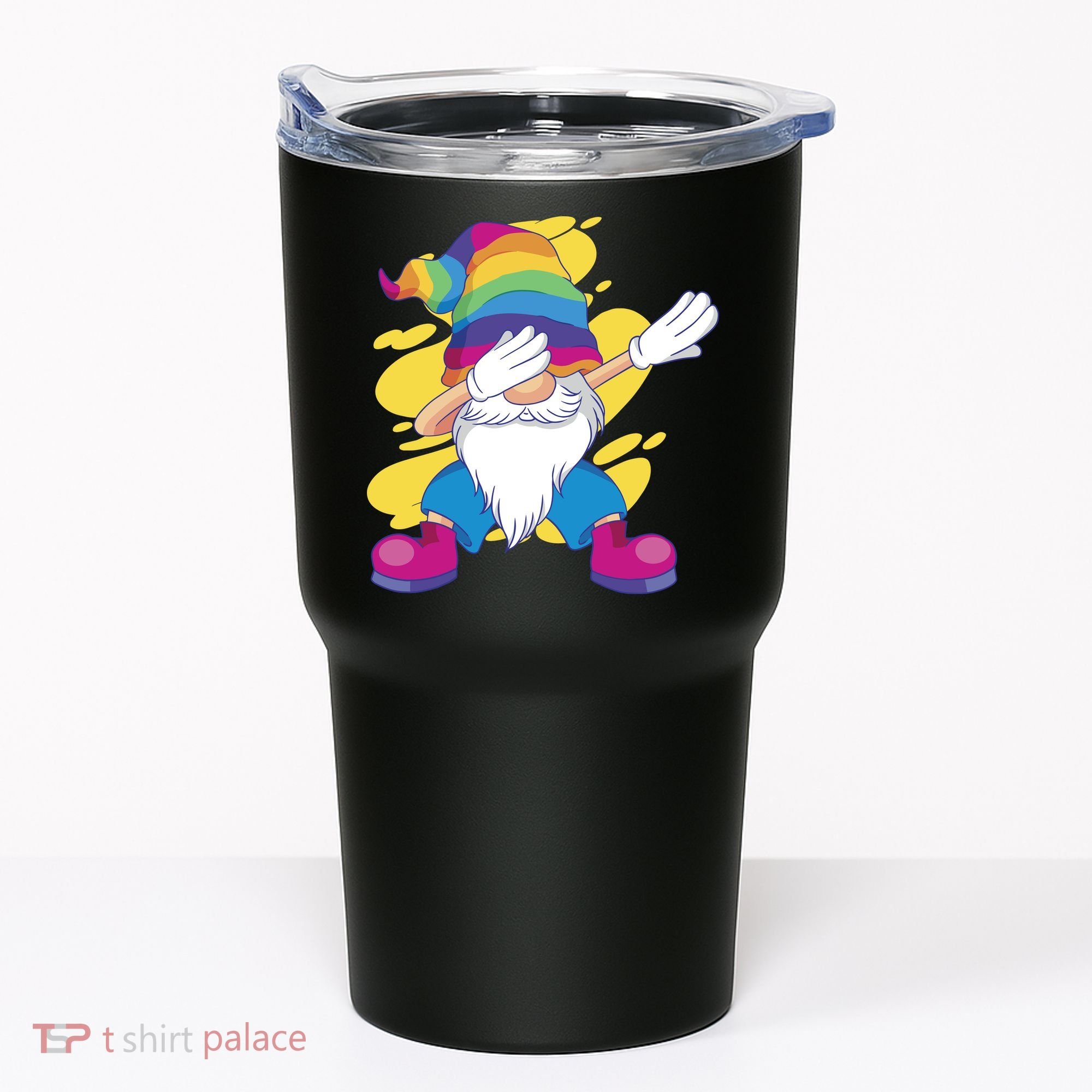 Dabbing Gnome Rainbow Tumbler