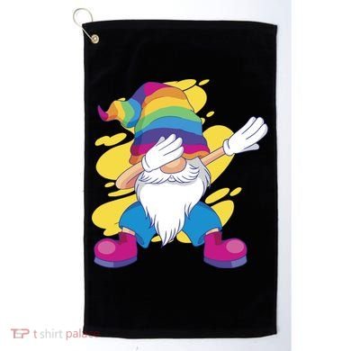 Dabbing Gnome Rainbow Golf Towel