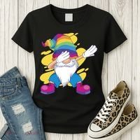Dabbing Gnome Rainbow Women's T-Shirt thumb 3
