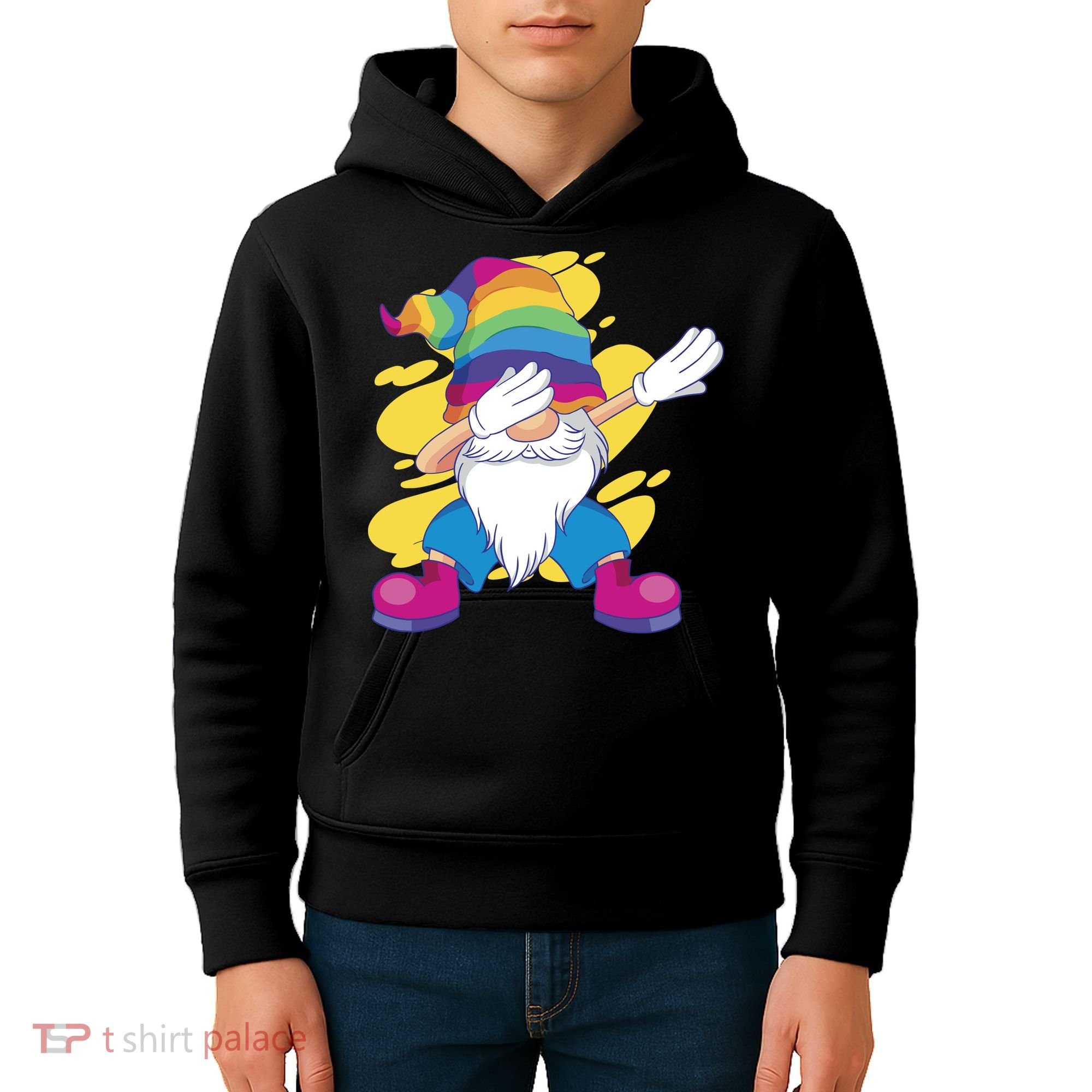 Dabbing Gnome Rainbow Kids Hoodie