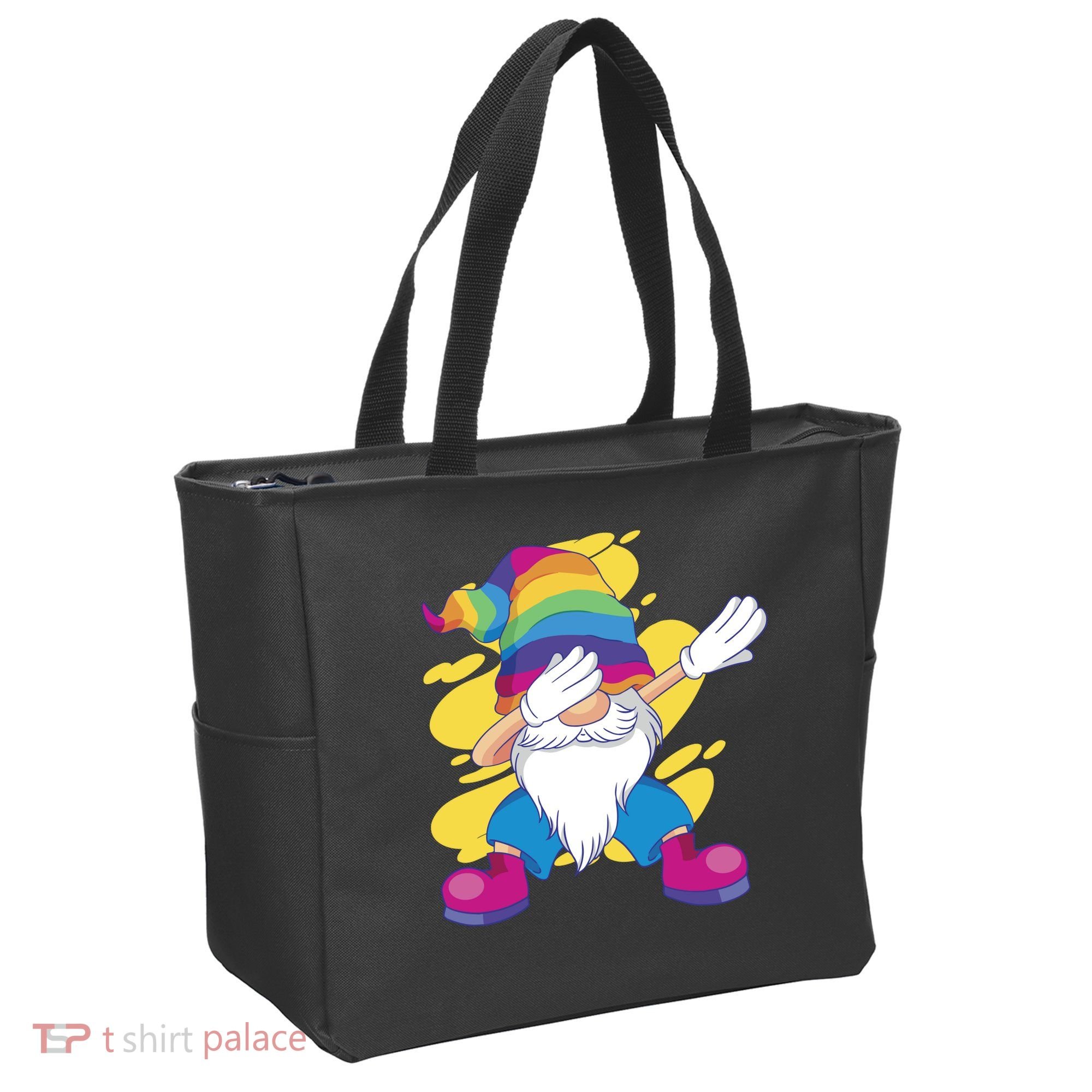 Dabbing Gnome Rainbow Tote Bag