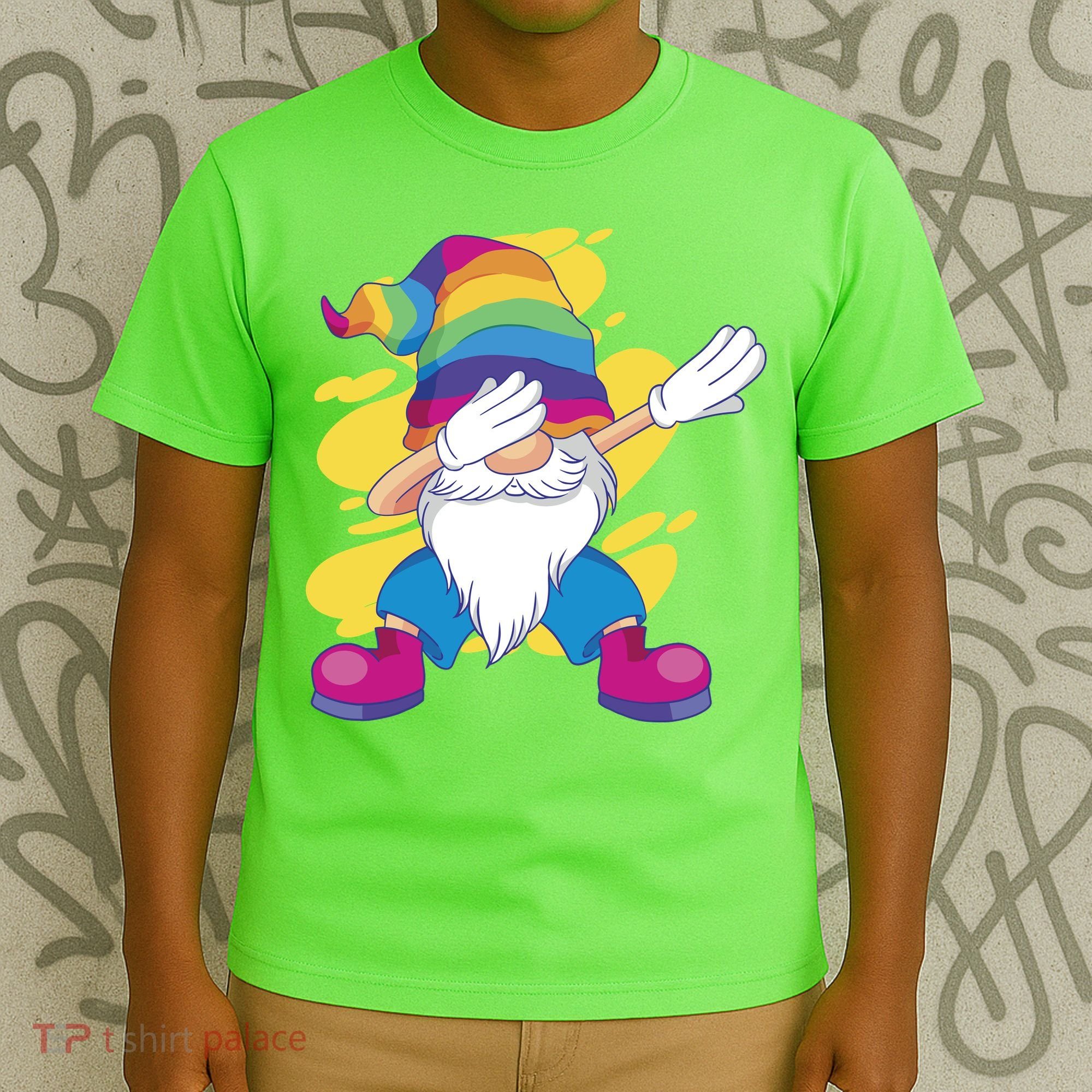 Dabbing Gnome Rainbow T-Shirt