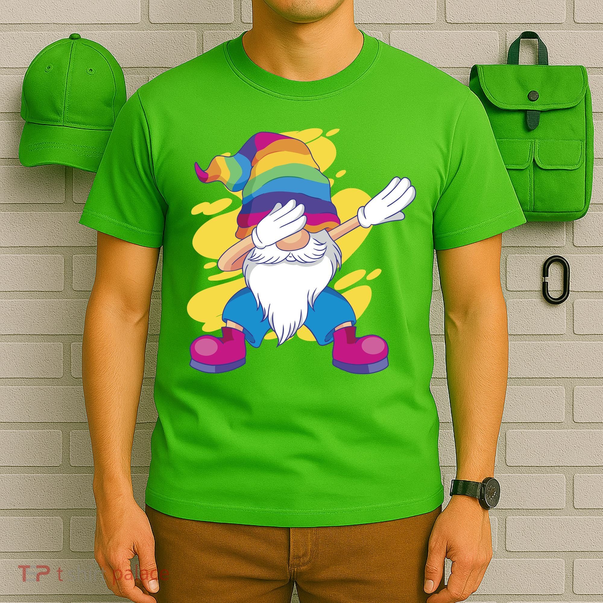 Dabbing Gnome Rainbow T-Shirt