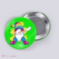 Dabbing Gnome Rainbow Button thumb 0