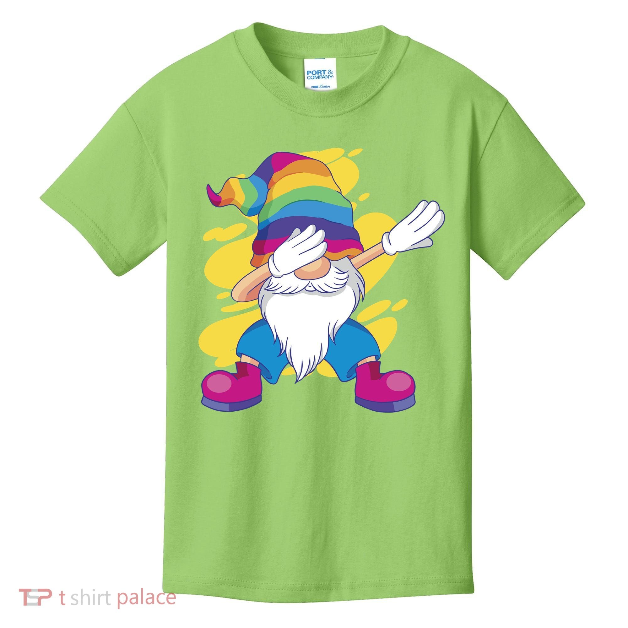 Dabbing Gnome Rainbow Kids T-Shirt