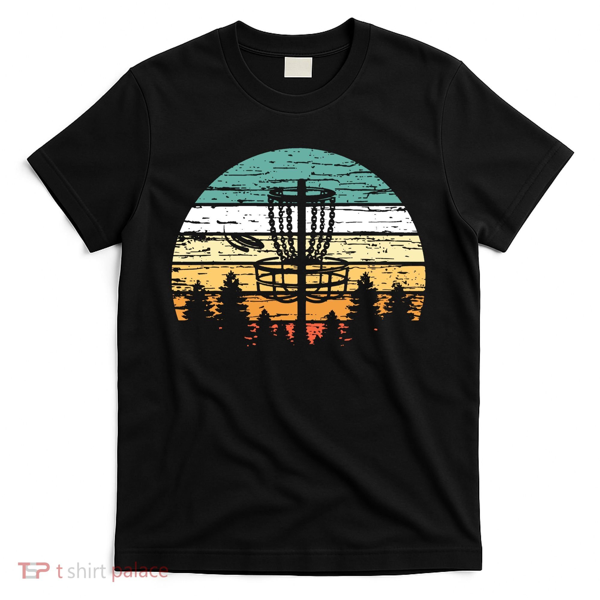 Disc Golf Retro Sunset Vintage Frisbee Golf T-Shirt