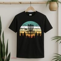 Disc Golf Retro Sunset Vintage Frisbee Golf T-Shirt thumb 2