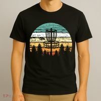 Disc Golf Retro Sunset Vintage Frisbee Golf T-Shirt thumb 3